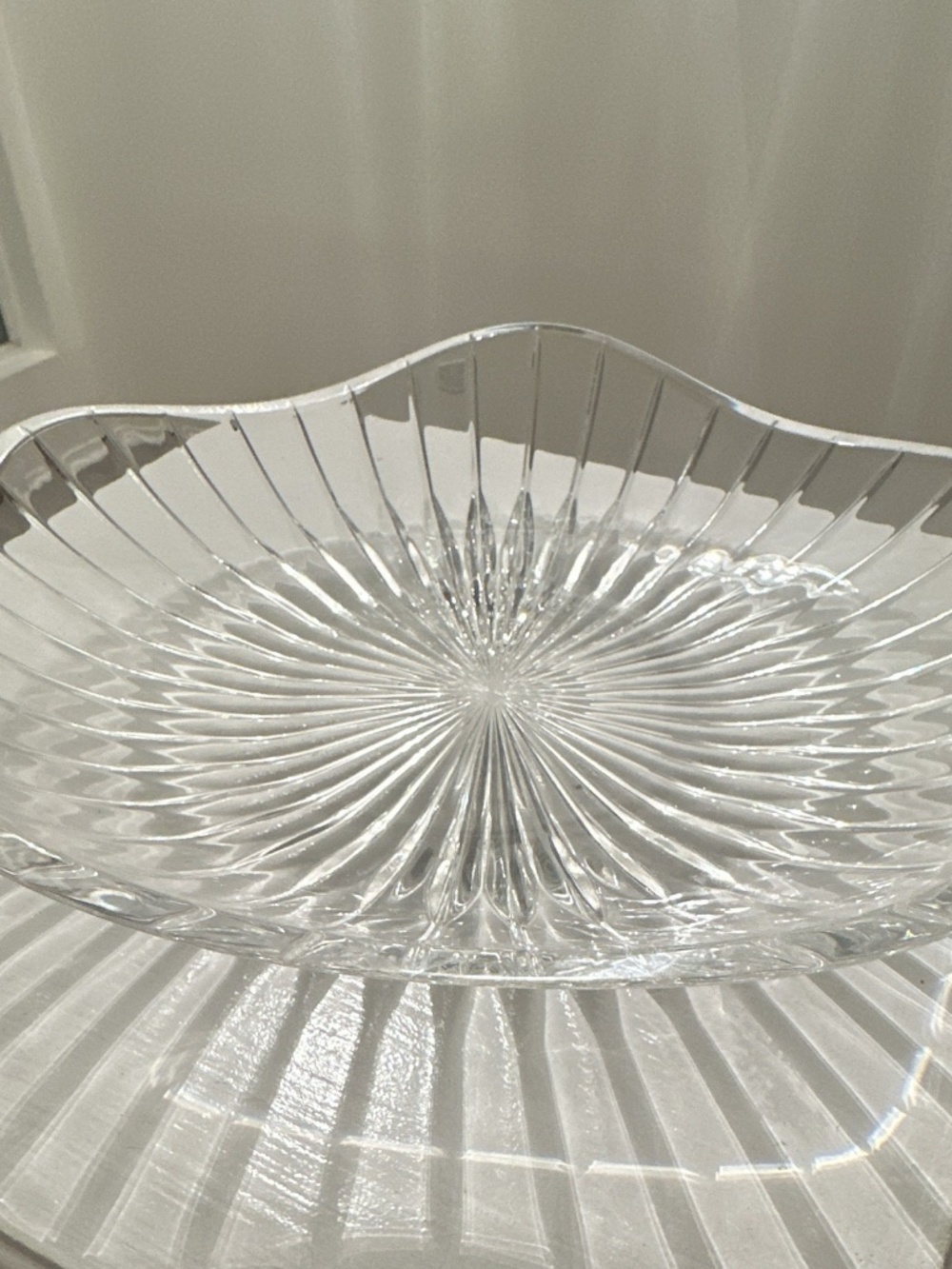 Vintage Mikasa "Park Lane" lead crystal centerpiece bowl